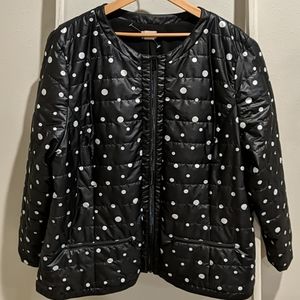 Chico's Zenergy Polka Dot Puffer Jacket Coat